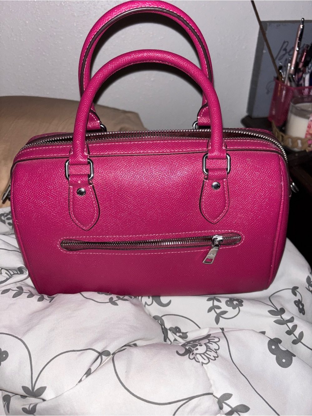 Coach Fuchsia Structured Satchel